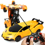 New 2 in 1 RC Car Toy Transformation Robots Car Driving Vehicle Sports Cars Models Remote Control Car RC Toy Gift for Boys Toy