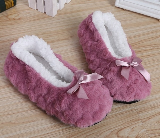 Mntrerm New Cute 2020 Indoor Home Slippers Warm Soft Plush Slippers Non-slip Indoor Fur Slippers Solid Color Cute Women Shoes