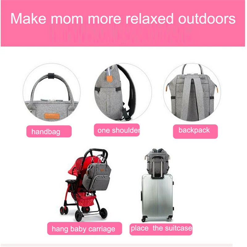 Fashion Mummy Maternity Nappy Bag Stroller Hooks Large Capacity Baby Diaper Bag Travel Backpack Designer Nursing Bag Baby Care