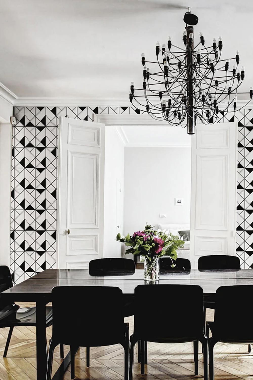 Modern French Geometric Wallpaper