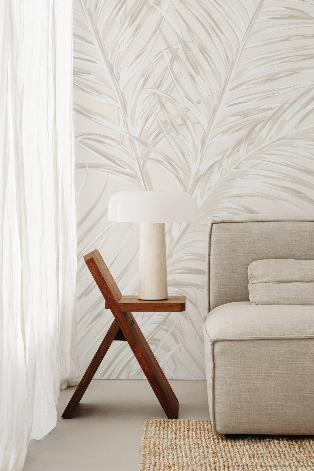 Soft Tropical Palm Leaves Wall Mural