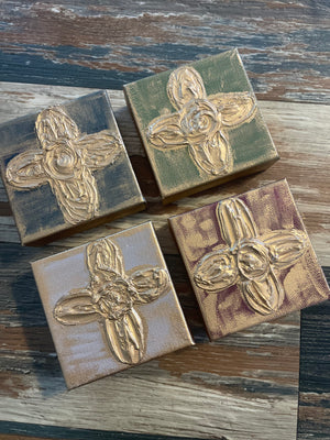 4” x 4” Cross Canvas - Em & Lizzie's