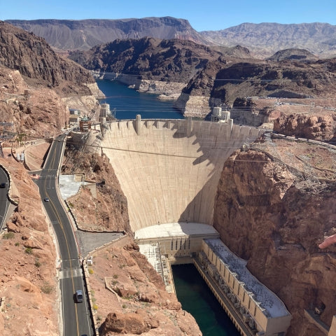 Hoover Dam from the Overlooking Insterstate Highway, April of 2023