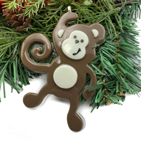 Monkey Fused Glass Ornament