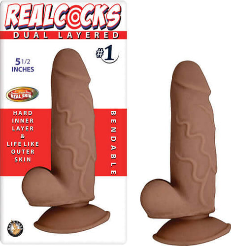 Nasstoys Real Cocks Dual Layered number 1 Brown 5.5 inches at $22.99