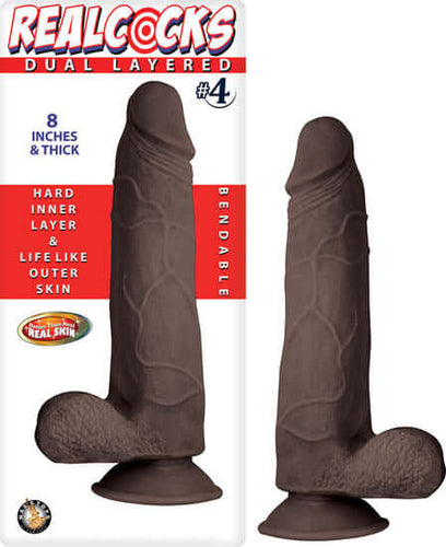 Nasstoys Real Cocks Dual Layered #4 Dark Realistic Dildo at $32.99