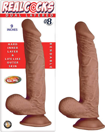 Nasstoys Real Cocks Dual Layered number 8 Brown 9 inches at $34.99