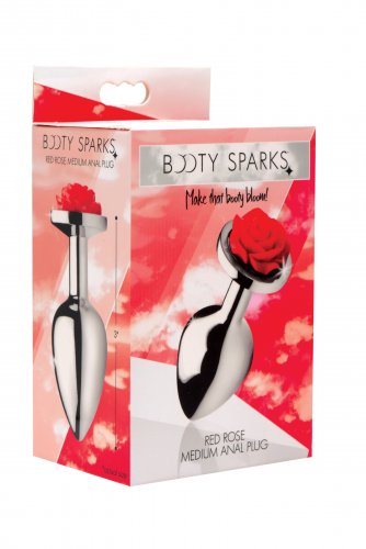 XR Brands Booty Sparks Red Rose Medium Anal Plug at $11.99