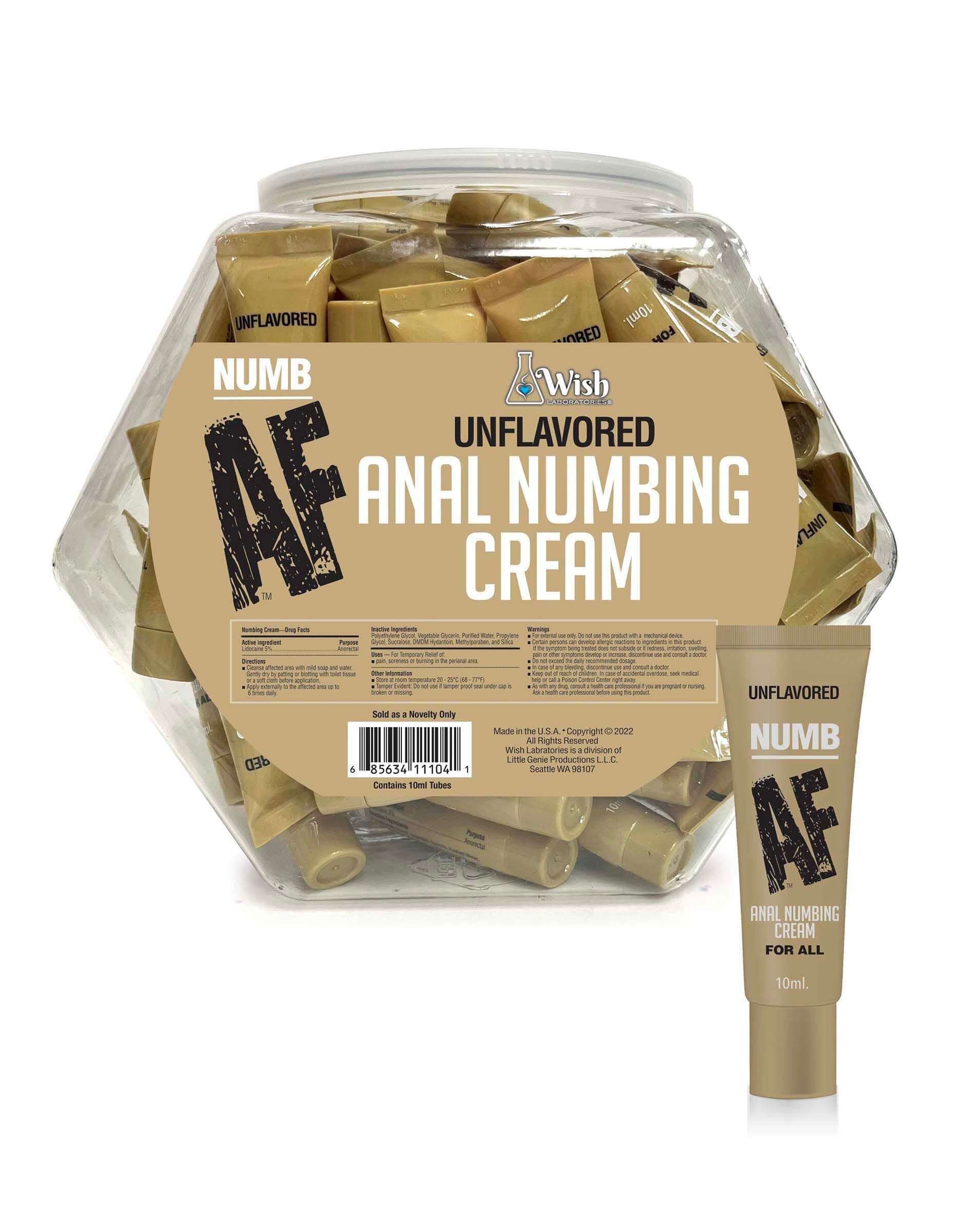 Numb AF Fishbowl 65 Pack Anal Desensitizer Gel Unflavored 10ml