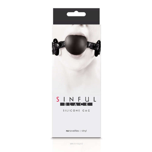 NS Novelties Sinful Soft Silicone Ball Gag Black at $15.99