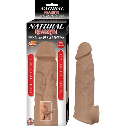 Nasstoys Natural Realskin Vibrating Penis Xtender Brown at $21.99