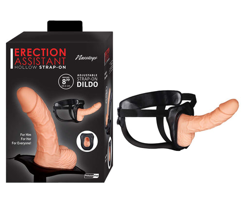 Nasstoys Erection Assistant Hollow Strap On 8 inches White at $49.99