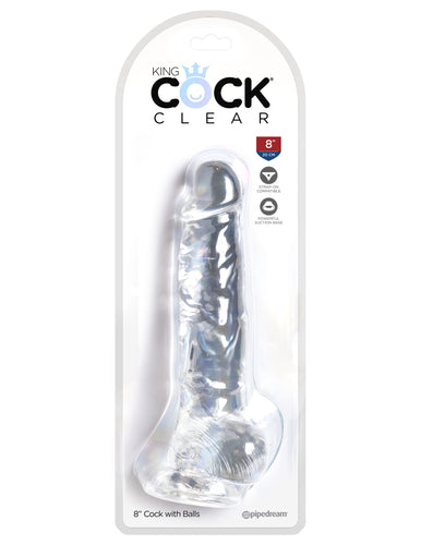 Pipedream Products King Cock Clear 8 inches Cock Realistic Dildo with Balls at $34.99