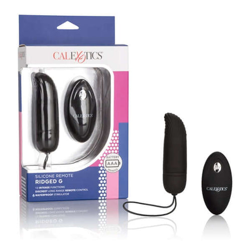 California Exotic Novelties Silicone Remote Ridged G Black Vibrator at $29.99