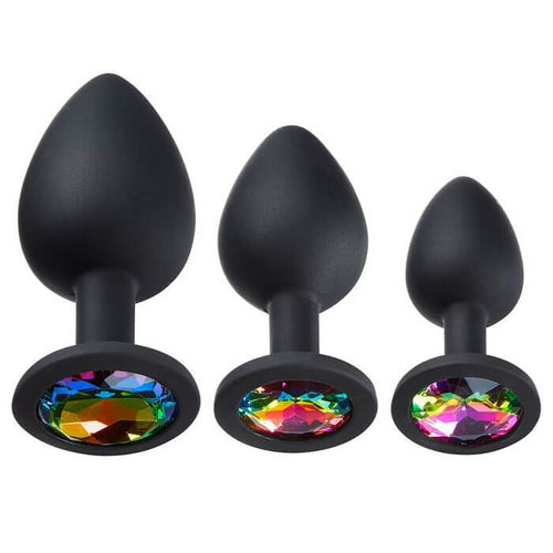 Cloud 9 Novelties Cloud 9 Gems Black Silicone Anal Plug Kit at $21.99