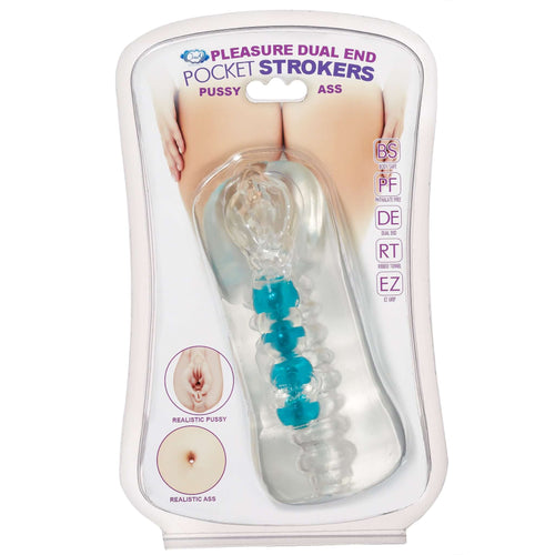 Cloud 9 Novelties Cloud 9 Dual Ended Pleasure Pussy and Ass Double Ended Beaded Stroker at $12.99