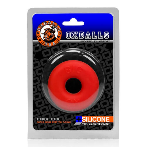 OXBALLS Big Ox Cockring Oxballs Silicone TPR Blend Red Ice at $11.99