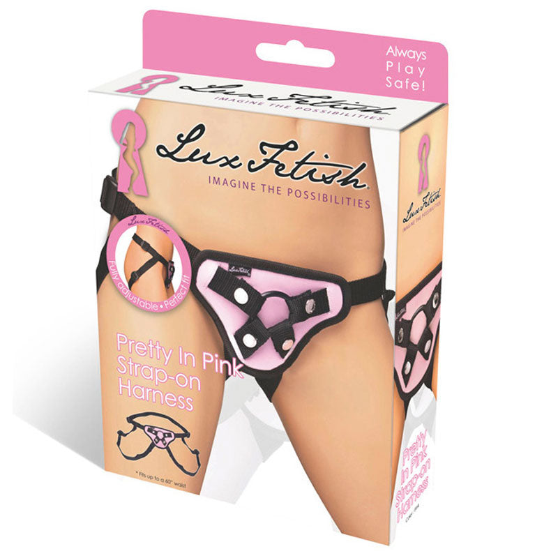 Electric / Hustler Lingerie Lux Fetish Pretty In Pink Strap On Harness at $19.99