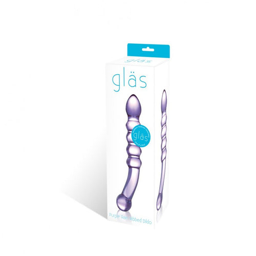 Electric / Hustler Lingerie Glas Purple Rain Ribbed Dildo at $27.99