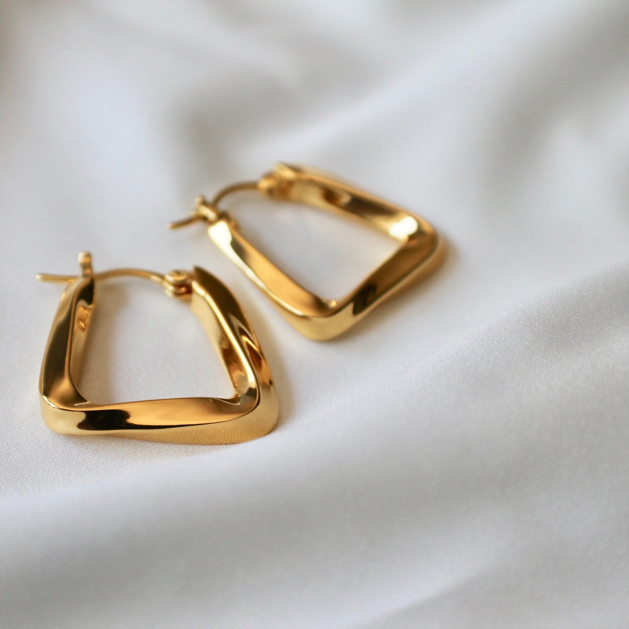 Geometric gold hoop earrings
