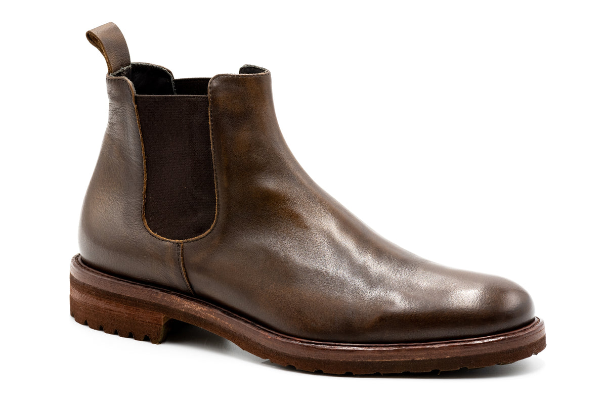 Napoli Chelsea Hand Finished Italian Saddle Leather Boot - Black Oak ...