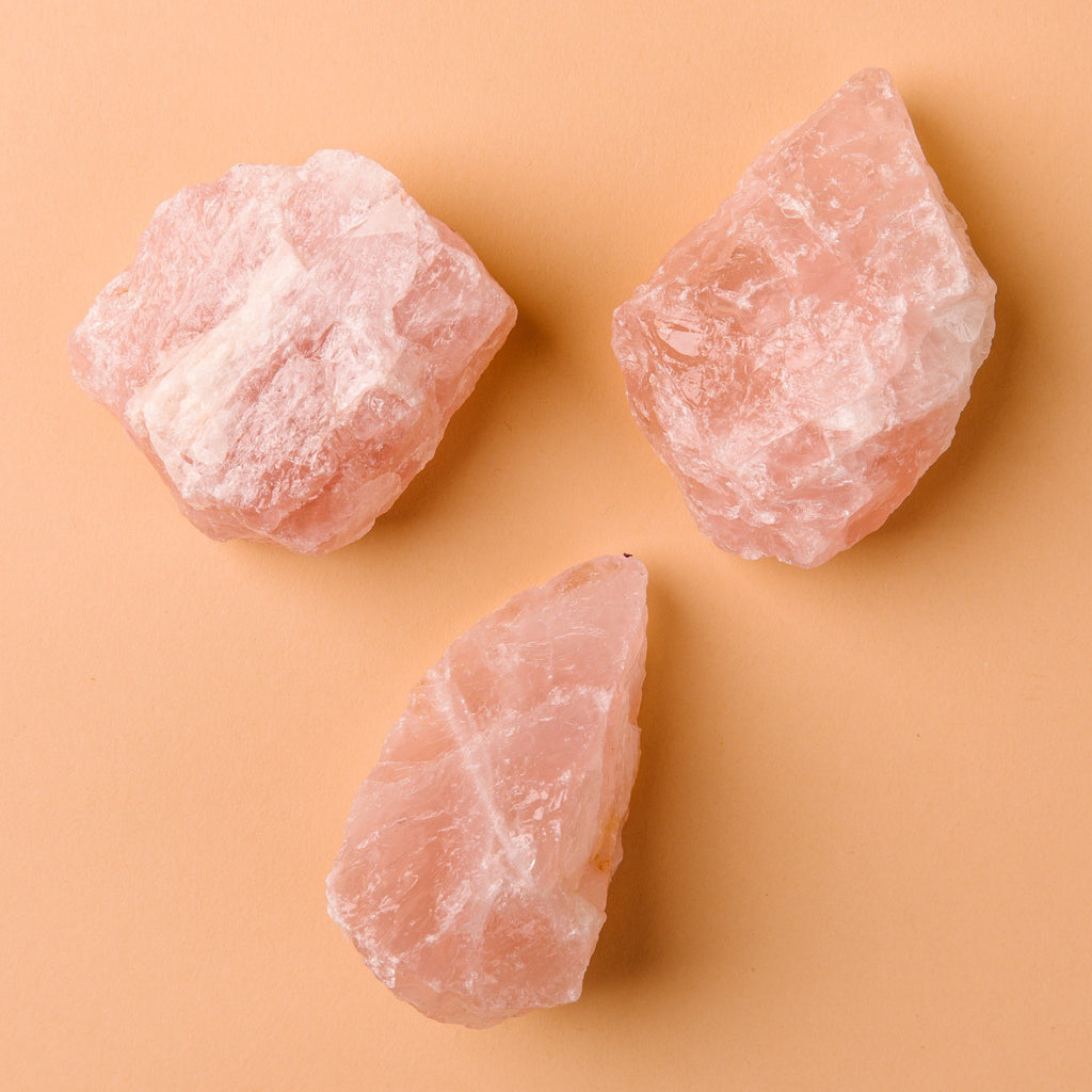 genuine raw rose quartz