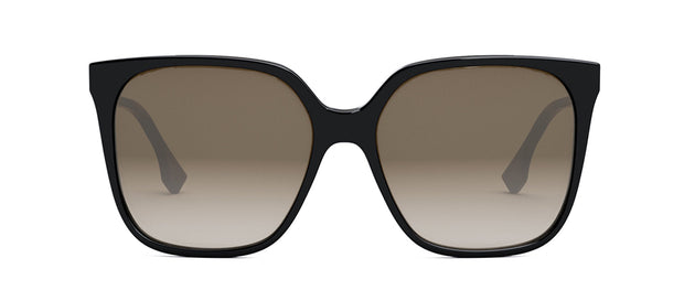 Fendi Way 55mm Square Sunglasses Black/Blue Solid
