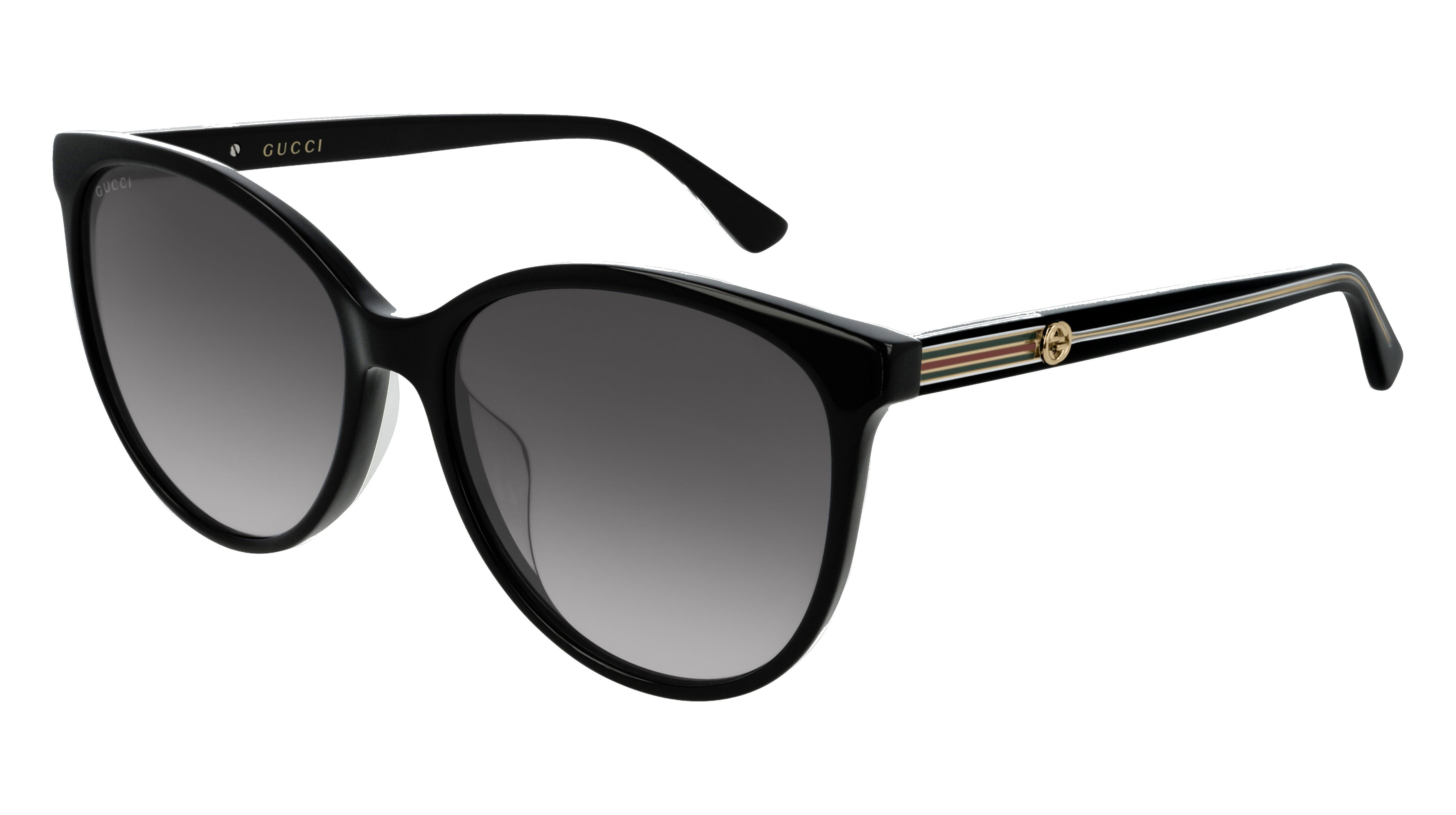 Gucci GG0377SK W Women's Cat-Eye Sunglasses - Black/Grey