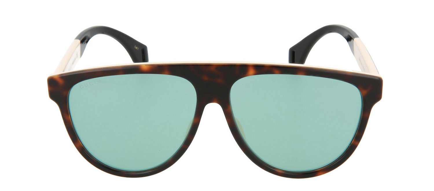 Gucci Gg0462s-30006420005 Aviator Sunglasses In Green