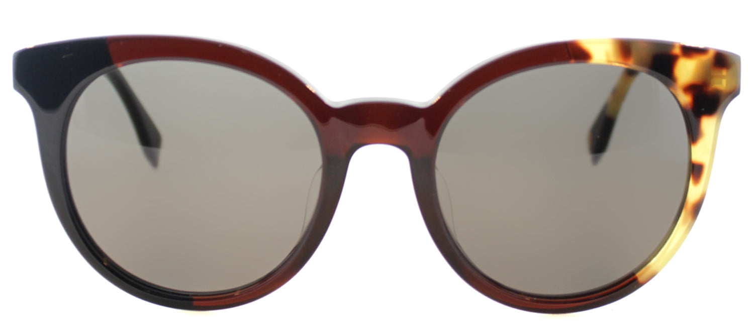 Fendi Ff 0064 Mxu Black Olive Havana Cat-eye Plastic Sunglasses In Grey,black