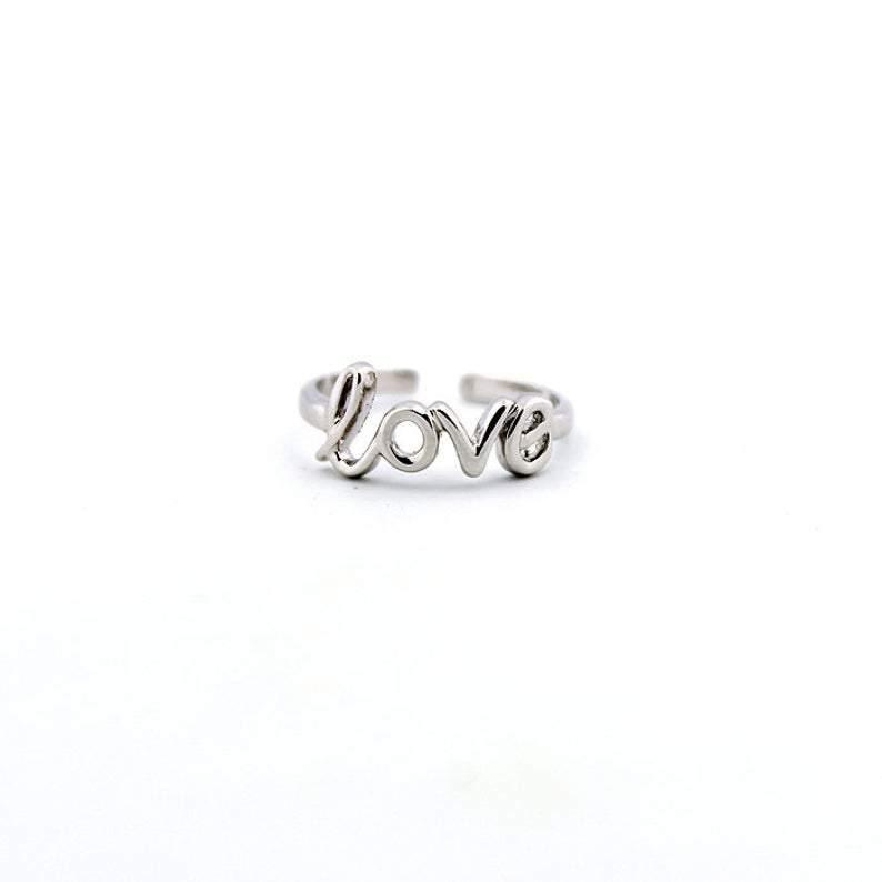 Spoo-Design | Solid open ring with dandelion “I am enough”, self love | 925 silver  rings