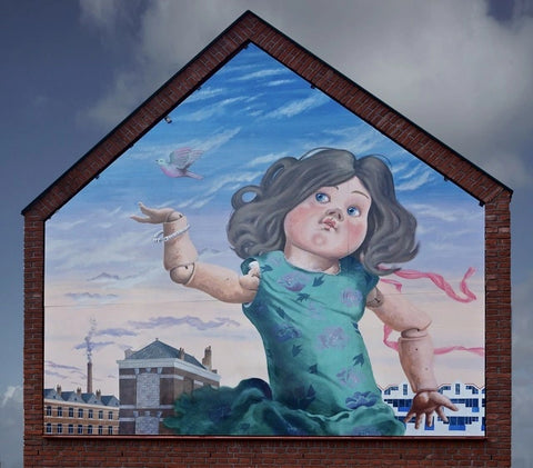 Muurschildering De Pop in Den Haag