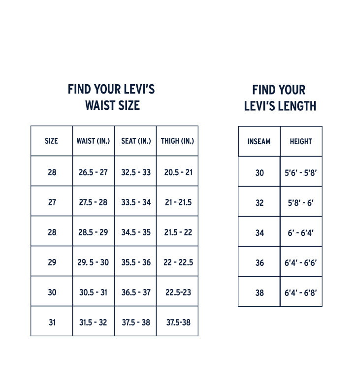 levi's size chart mens