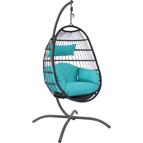 sunnydaze cordelia hanging egg chair with stand