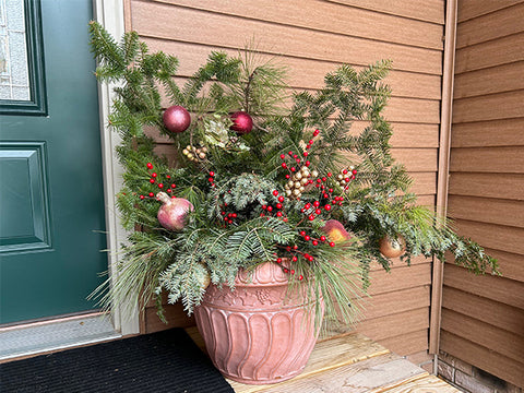porch pot made with a summer planter