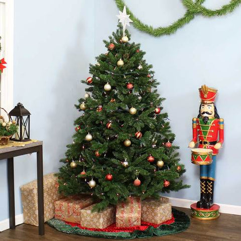 This artificial unlit Christmas tree is a must when your are decorating your living room for Christmas.