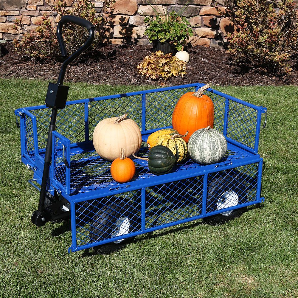 Heavy-Duty Steel Dump Utility Cart with Removable Sides