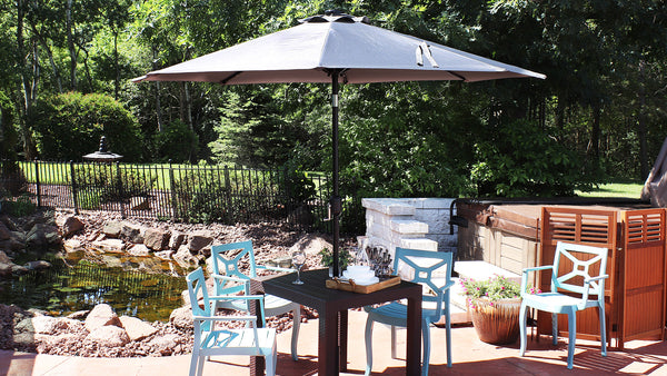 Sunnydaze Gray Patio Market Umbrella