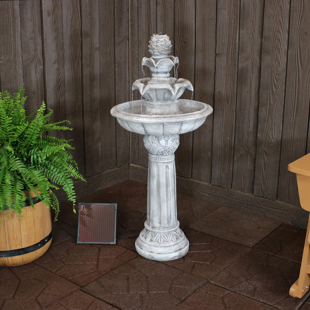 Ornate Elegance Tiered Outdoor Solar Fountain