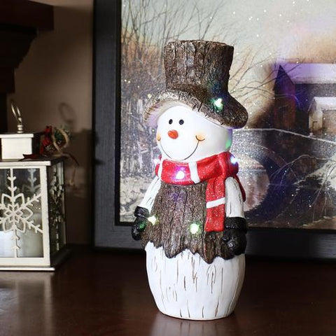 This indoor snowman statue is a great decor item to have when decorating your living room for Christmas.
