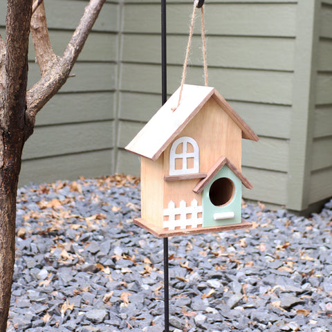 Country Cottage Wooden Outdoor Hanging Bird House - 9.25"