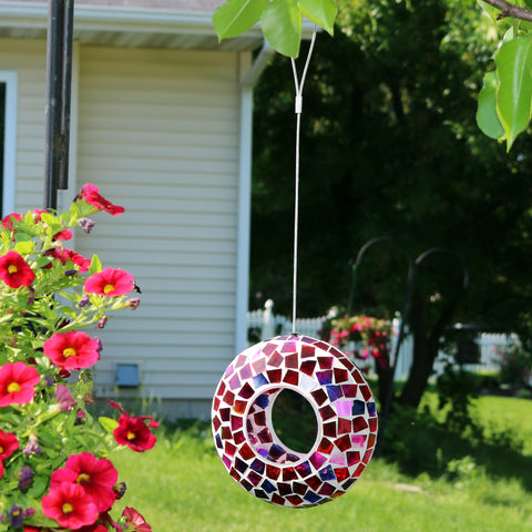 bird feeder hanging from a tree branch