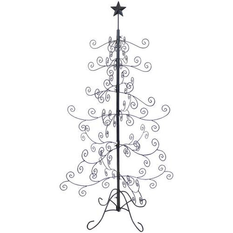This black metal Christmas ornament tree is a great alternative when decorating your room for Christmas.