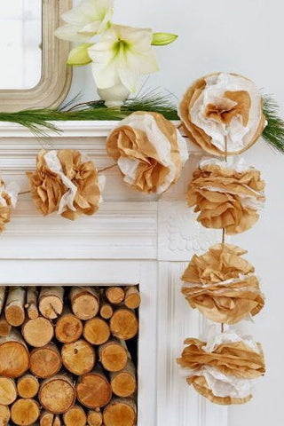Gorgeous coffee filter garlands will add a nice touch when decorating your room for Christmas
