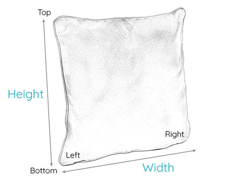 diagram to show where to measure a pillow