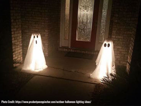 homemade lighted ghosts