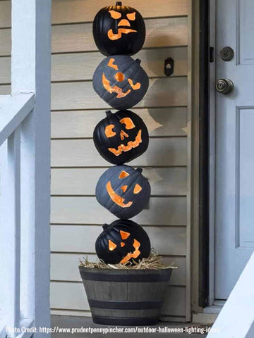 pumpkin topiary on front porch