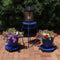 Sunnydaze Cast Iron Planters, Plant Stand and Caddies with Wheels Set, Multiple Color Options