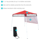 Sunnydaze 6 x 6 Foot Top/7.5 x 7.5 Foot Bottom Slant Leg Portable Backpack Canopy - Multiple Colors