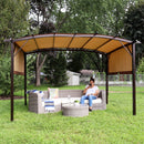 Sunnydaze 9x12 Foot Metal Arched Pergola with Retractable Canopy